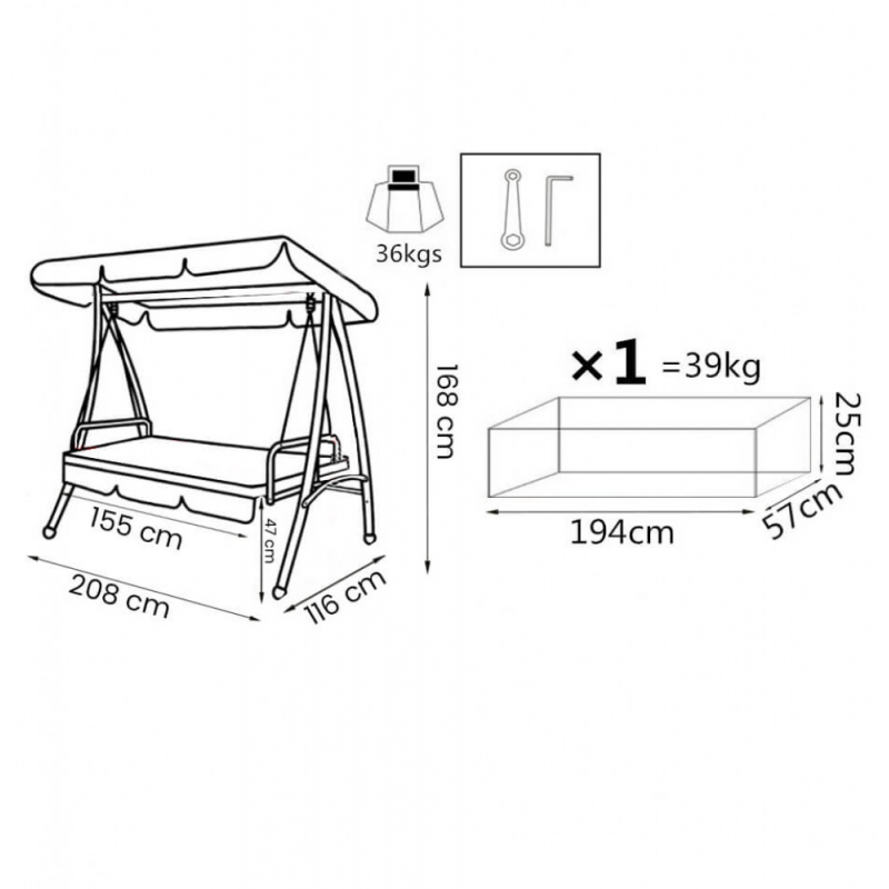 DONDOLO ANTIGUA con CUSCINI