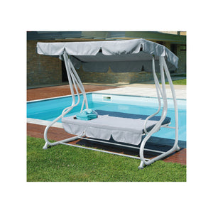 Dondolo MOIA a 3 posti in poliestere grigio chiaro