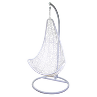 Dondolo pensile Rialto bianco con supporto e cuscino arancione cm82x65h124