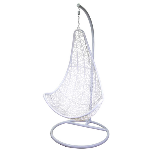 Dondolo pensile Rialto bianco con supporto e cuscino arancione cm82x65h124