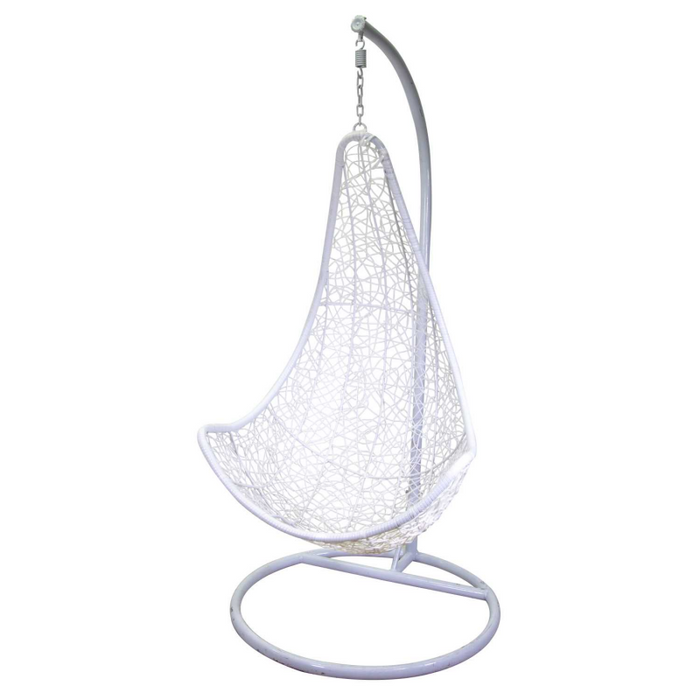 Dondolo pensile Rialto bianco con supporto e cuscino arancione cm82x65h124