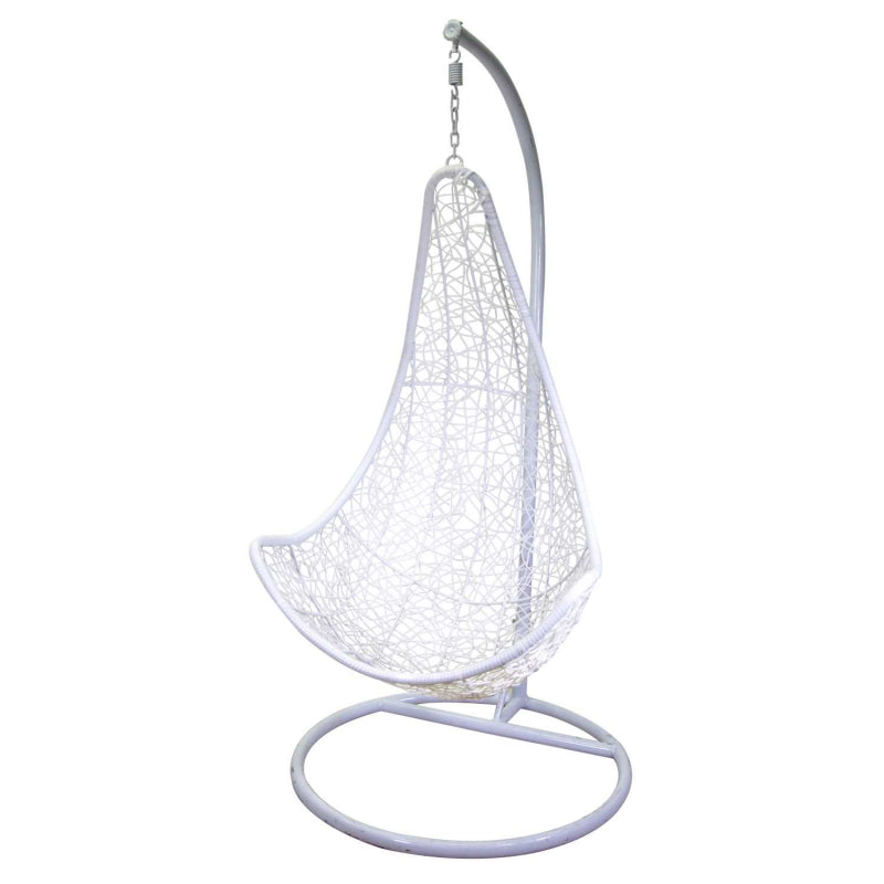 Dondolo pensile Rialto bianco con supporto e cuscino arancione cm82x65h124