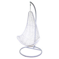 Dondolo pensile Rialto bianco con supporto e cuscino arancione cm82x65h124