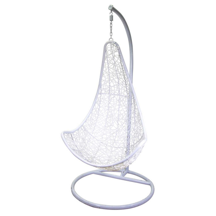 Dondolo pensile Rialto bianco con supporto e cuscino arancione cm82x65h124