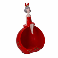 Donna resina svuotatasche rosso cm20x15h32