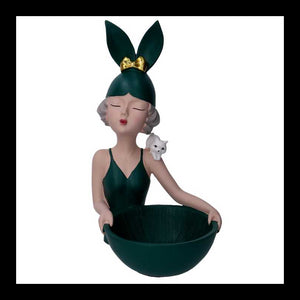 Donna resina svuotatasche verde cm17x19h32