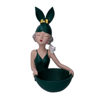 Donna resina svuotatasche verde cm17x19h32