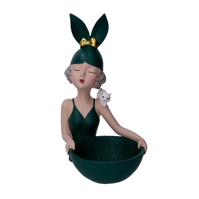 Donna resina svuotatasche verde cm17x19h32