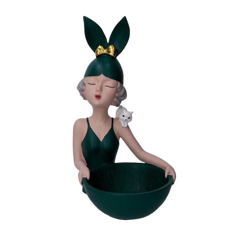 Donna resina svuotatasche verde cm17x19h32