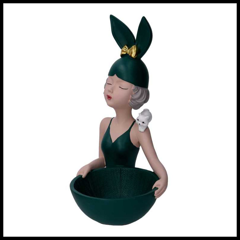 Donna resina svuotatasche verde cm17x19h32