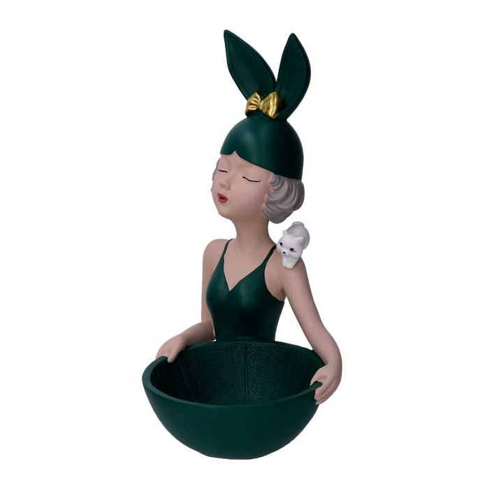 Donna resina svuotatasche verde cm17x19h32