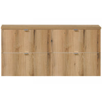 Mobile Sottolavabo Doppio NEWPORT da Parete a 4 Cassetti 120x60x40 cm - Effetto Rovere [en.casa]