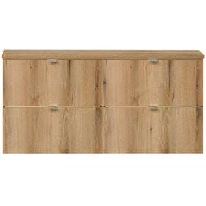 Mobile Sottolavabo Doppio NEWPORT da Parete a 4 Cassetti 120x60x40 cm - Effetto Rovere [en.casa]