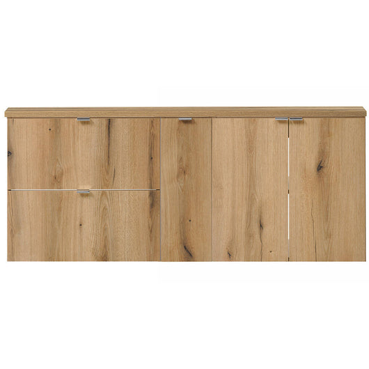 Set Sottolavabo NEWPORT Mobile a 2 Cassetti Armadio Stretto Armadio a 2 Ante Piano di Lavoro - Effetto Rovere [en.casa]