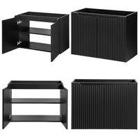 Mobile Sottolavabo Doppio da Parete NEWPORT a 2 Cassetti e 2 Ante 160x60x40 cm - Nero [en.casa]