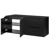 Mobile Sottolavabo Doppio da Parete NEWPORT a 2 Cassetti e 2 Ante 160x60x40 cm - Nero [en.casa]