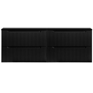 Mobile Sottolavabo Doppio da Parete NEWPORT con 4 Cassetti 160 x 60 x 40 cm - Nero [en.casa]