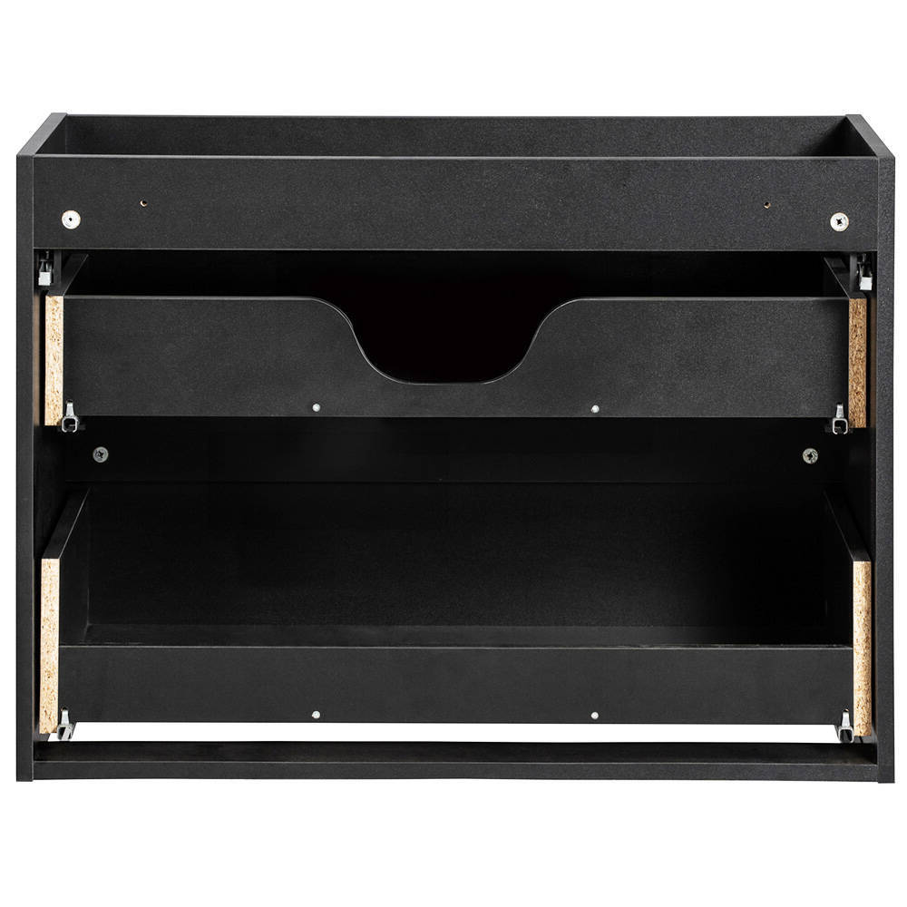 Mobile Sottolavabo Doppio da Parete NEWPORT con 4 Cassetti 160 x 60 x 40 cm - Nero [en.casa]