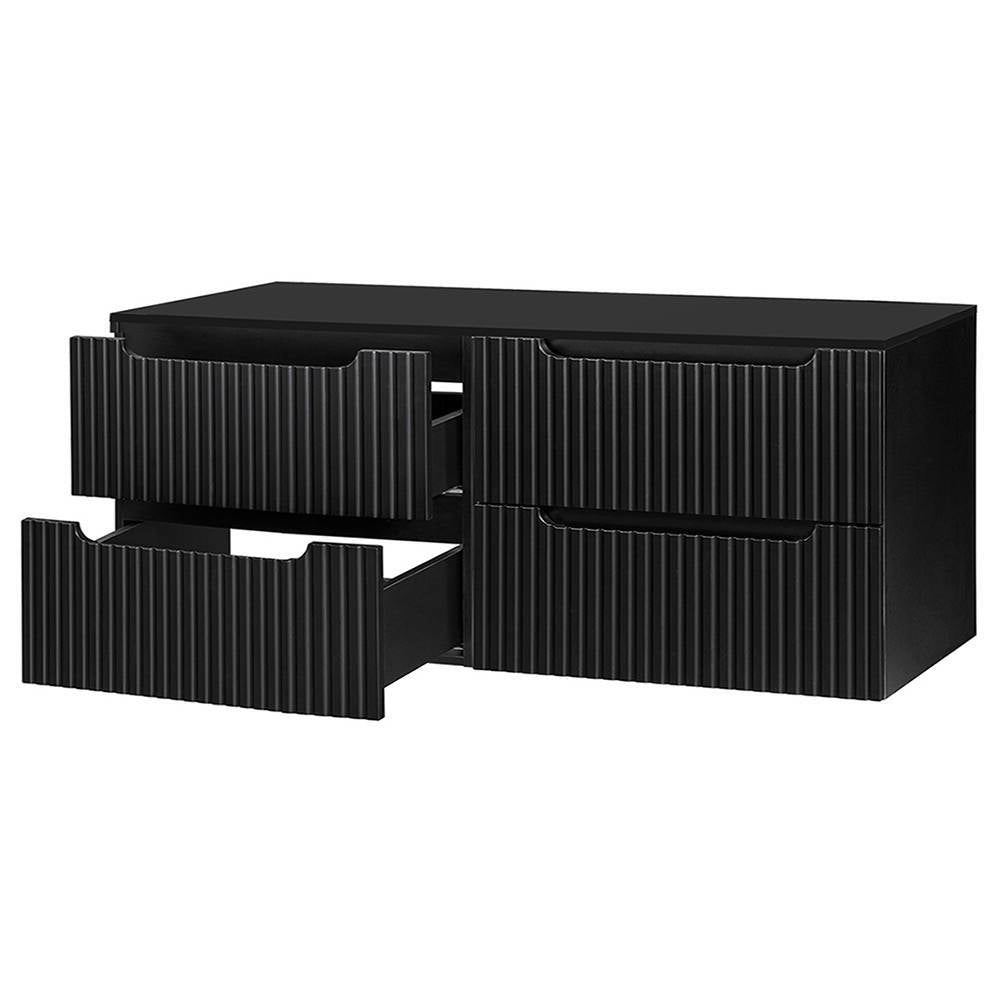 Mobile Sottolavabo Doppio da Parete NEWPORT con 4 Cassetti 160 x 60 x 40 cm - Nero [en.casa]