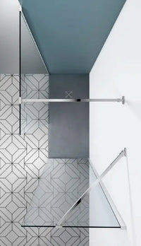 Parete Doccia Walk In H200 Anticalcare 8mm Trasparente - 160 cm