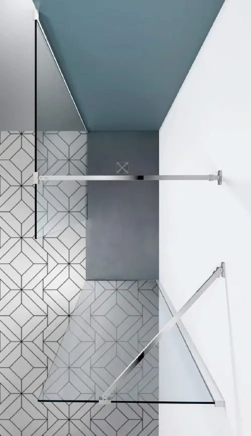 Parete Doccia Walk In H200 Anticalcare 8mm Trasparente Profili Grafite - 130 cm