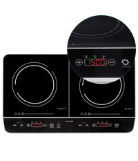 Doppia Piastra A Induzione 3500w Fornello Elettrico Con Display Digitale E Timer         