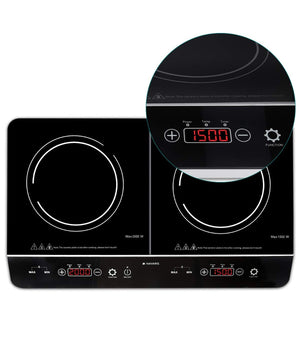 Doppia Piastra A Induzione 3500w Fornello Elettrico Con Display Digitale E Timer         
