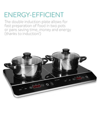 Doppia Piastra A Induzione 3500w Fornello Elettrico Con Display Digitale E Timer         