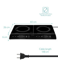 Doppia Piastra A Induzione 3500w Fornello Elettrico Con Display Digitale E Timer         