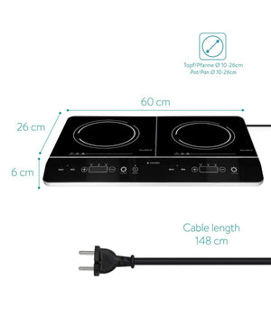 Doppia Piastra A Induzione 3500w Fornello Elettrico Con Display Digitale E Timer         