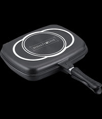 Doppia Piastra Bistecchiera Chef Cucina Da 34 Cm Rivestimento Antiaderente Marmo         