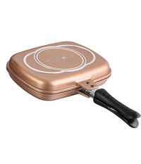 Doppia Piastra Bistecchiera Chef Cucina Da 34 Cm Rivestimento Antiaderente Marmo         