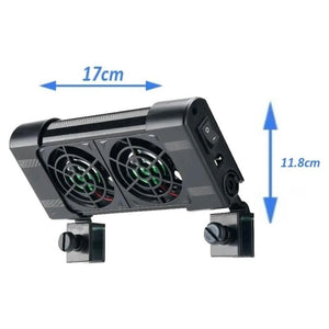 Trade Shop - Doppia Ventola Di Raffreddamento Per Acquario Ventilatore Doppio 12v 50mm Fs-602         