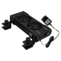 Trade Shop - Doppia Ventola Di Raffreddamento Per Acquario Ventilatore Doppio 12v 50mm Fs-602         