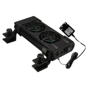 Trade Shop - Doppia Ventola Di Raffreddamento Per Acquario Ventilatore Doppio 12v 50mm Fs-602         
