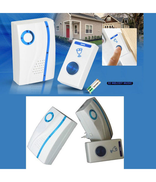 Doppio Campanello Wireless Digitale Senza Fili 2 Ricevitori Casa Ufficio         