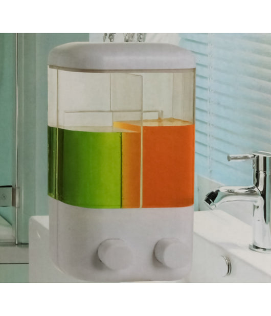 Doppio Dispenser Erogatore Per Sapone Liquido 760ml Muro Dosatore A Parete Bagno         
