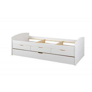 Doppio letto + 3 cassetti 90x200 Inter Link in pino tinto bianco