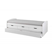 Doppio letto + 3 cassetti 90x200 Inter Link in pino tinto bianco