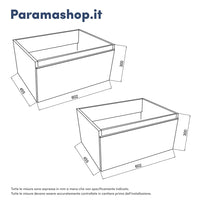 Mobile bagno sospeso 120cm con lavabo doppia vasca in ceramica blu pastello opaco | Darwin