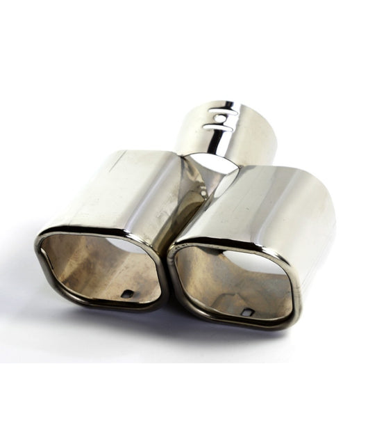 Doppio Scarico Sportivo Codino Marmitta Terminale Auto Tuning Acciaio Cromato         