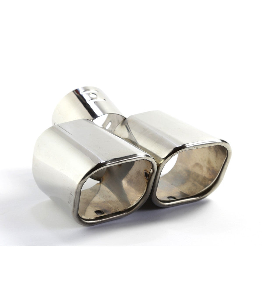 Doppio Scarico Sportivo Codino Marmitta Terminale Auto Tuning Acciaio Cromato         