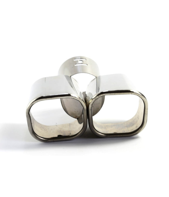 Doppio Scarico Sportivo Codino Marmitta Terminale Auto Tuning Acciaio Cromato         