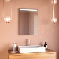 Specchio da bagno retroilluminato strip led geigor, misura 100x70