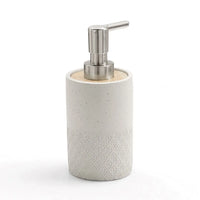 Dosasapone liquido da appoggio grigio Gedy serie Afrodite in cemento e bambù