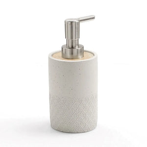 Dosasapone liquido da appoggio grigio Gedy serie Afrodite in cemento e bambù