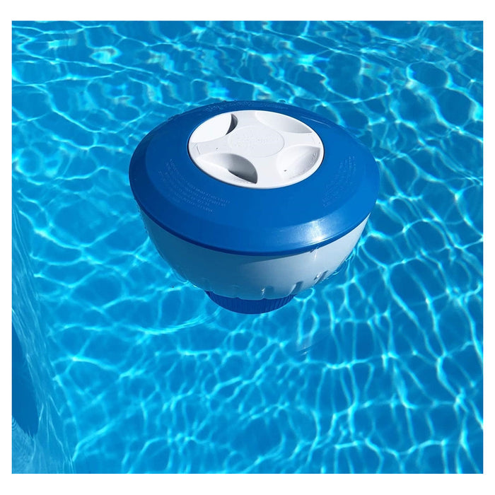 Trade Shop - Dosatore Di Compresse Pastiglie Di Cloro Galleggiante Per Piscina 18x17cm 020058 -