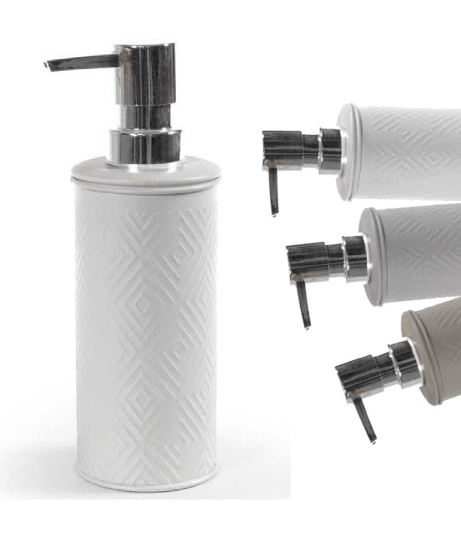 Dosatore Porta Sapone Liquido Dispenser Metallo Rombo Colori Ass. 6x19cm 783340         