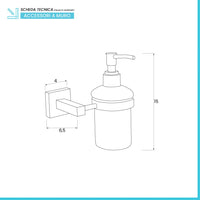 Dosatore sapone liquido a muro in vetro satinato e metallo cromato Rock