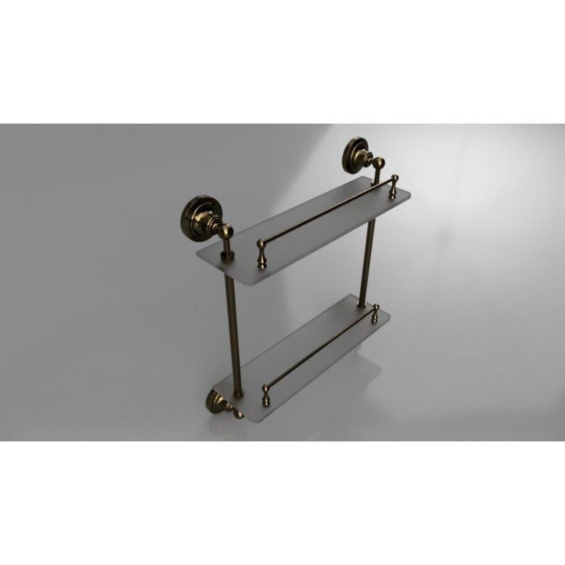 Doppio ripiano, doppio ripiano in vetro RETRO in ottone 40x42x12 cm
